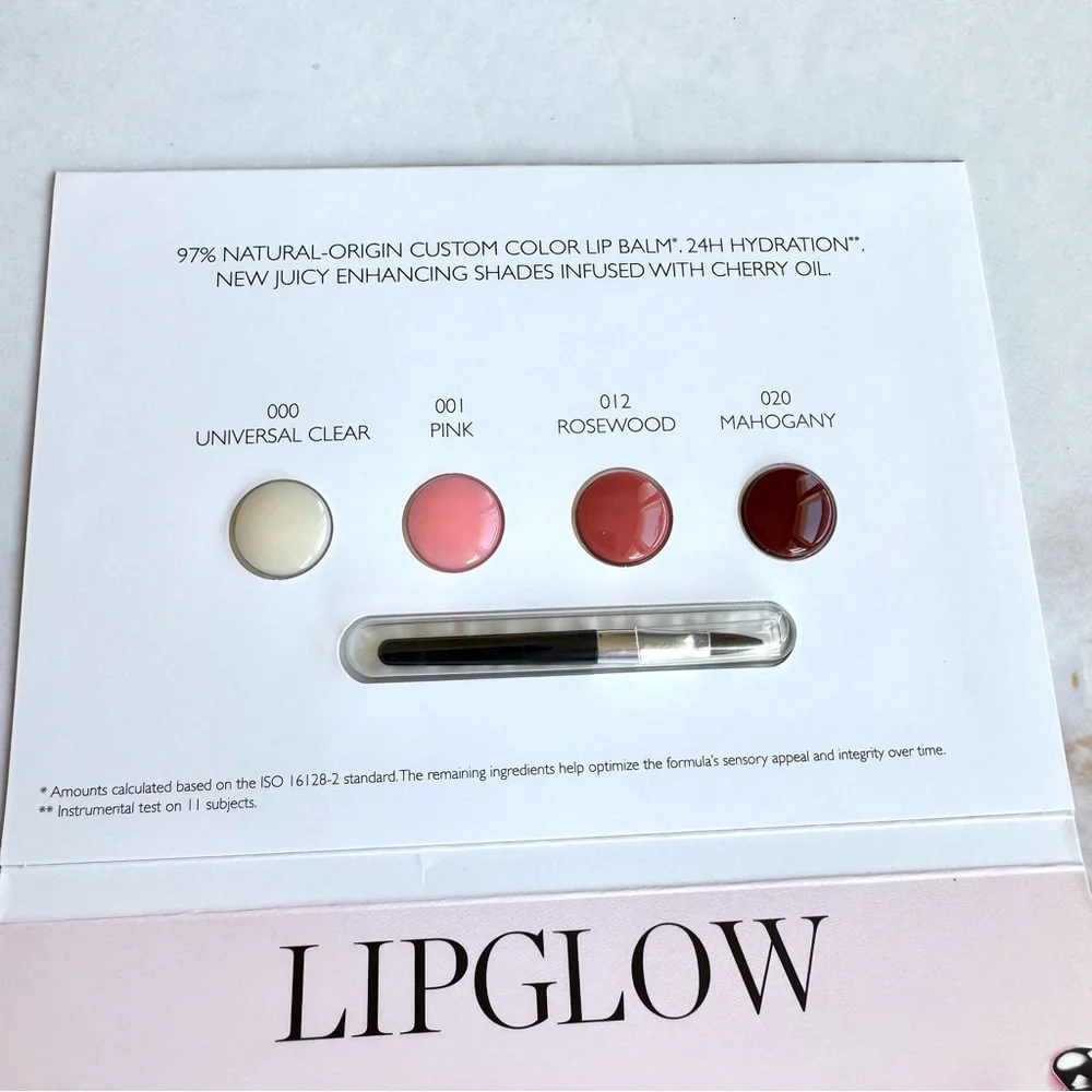 Dior LIPGLOW Lip Balm Luxe Sample & Brush Universal Clear/Rosewood/Mahogany/Pink